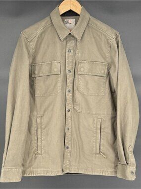 5.11 Tactical Mens Cargo Pocket Utility Jacket With Snap Closures  S Green Field